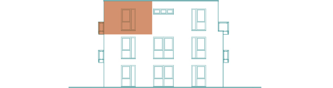 Frontansicht Wohnung 1